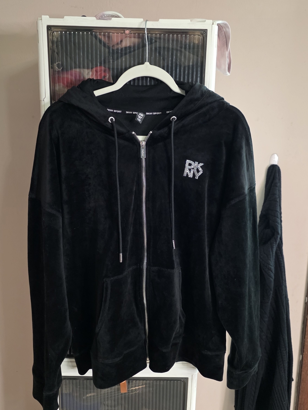DKNY Kids Black Zip-Up Hoodie Jacket XL